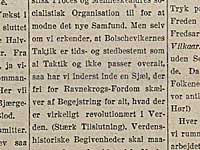 Artikel af F.J. Borgbjerg i Social-Demokraten 10. december 1918