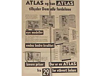 Reklame for køleskabe i Social-Demokraten 1957