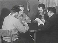 Kortspil i en beboerklob i Voldparken i 1950'erne