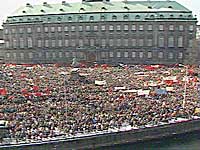 Demonstration på Christiansborgs slotsplads 1985