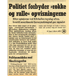 Artikel bragt i Socialdemokraten 1956 om politiets forbud af koncerter