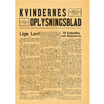 Kvindernes Oplysningsblad Nr. 2, 1. årgang 1925