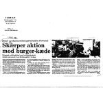 Skærpet aktion mod burgerkæde, Århus Stiftstidende, 19. dec. 1983