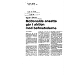 McDonalds ansatte går i aktion mod bøfmetoderne, Land og Folk 21. dec. 1983