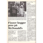 Finner lægger pres på McDonalds, 3 Kuverter, 12/1988