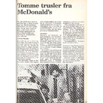 Tomme trusler fra McDonalds, 3 Kuverter, 12/1988