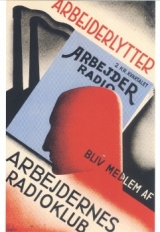 Plakat for Arbejdernes Radioklub, sandsynligvis 1926