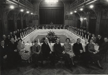 Arako Radio fejrer 10 års jubilæum i festsalen i forsamlingsbygningen i Rømersgade, 1942